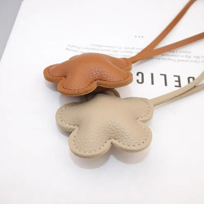 Leather Flower Keychain