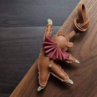 Bear Leather Bag Charm