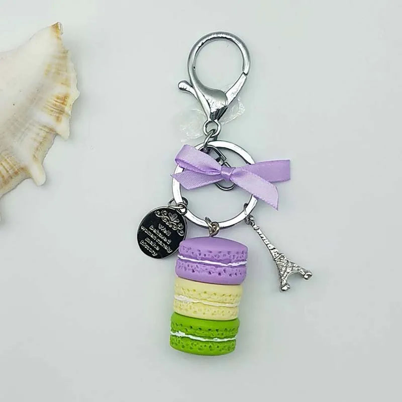 French Macaron Charm Keychain