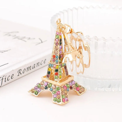 Rhinestone Tower Car Keychain