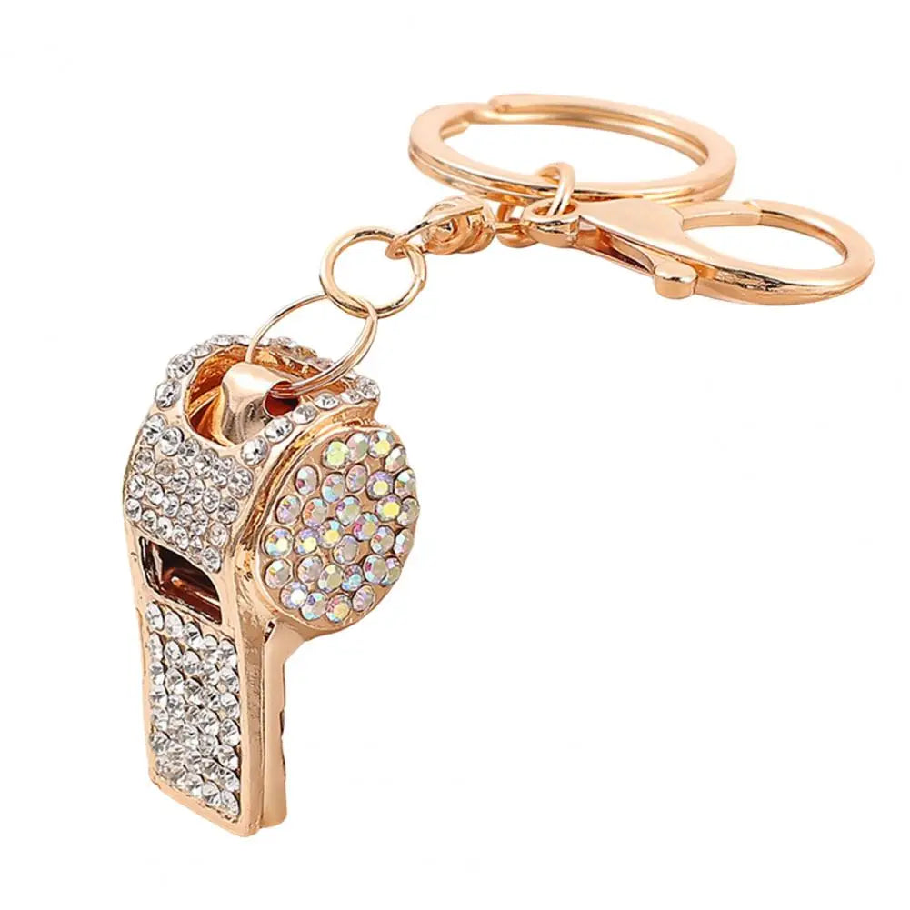 3D Rhinestone Whistle Keychain