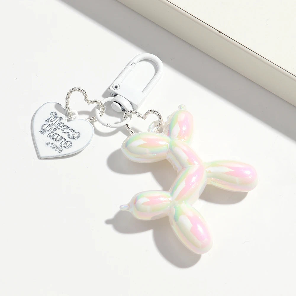 Balloon Dog Heart Keychain