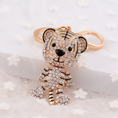 Rhinestone Tiger Keychain