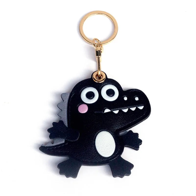 Crocodile Leather Keychain Charm — Cute Animal Bag & Backpack Pendant