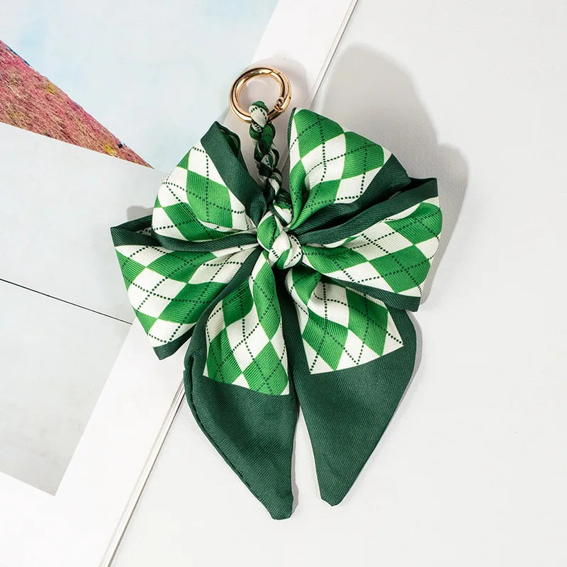 Hand-Woven Silk Bow Keychain