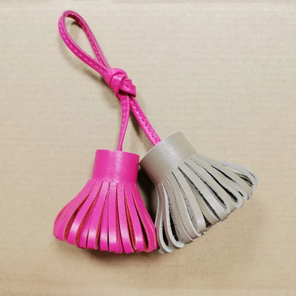 Candy Color Sheepskin Fringe Bag Charm