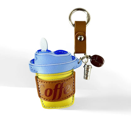 Coffee Cup Keychain & Bag Charm Set