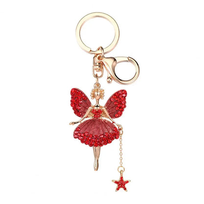 Flower Fairy Rhinestone Keychain