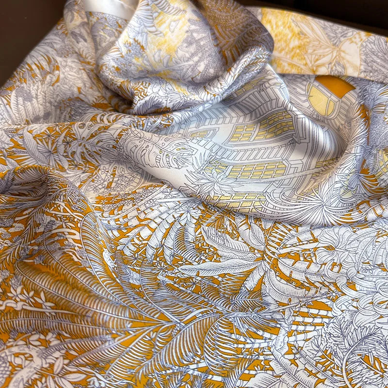 Floral Square Silk Scarf