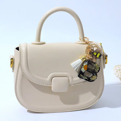 Bee Flower Initial Letter Keychain