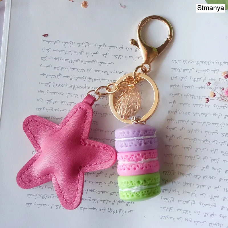 French Macaron Charm Keychain
