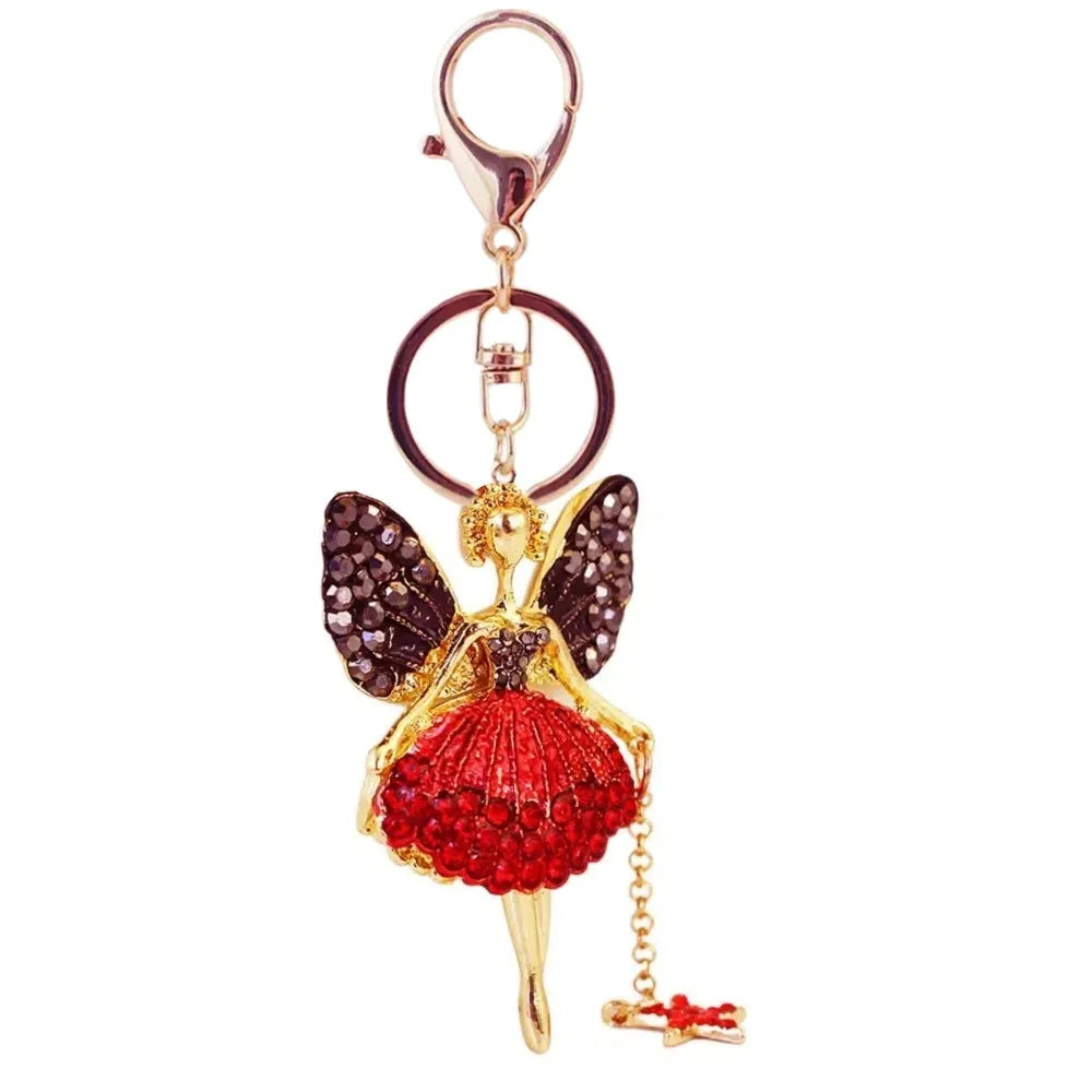 Ballet Rhinestone Purse Key Chain