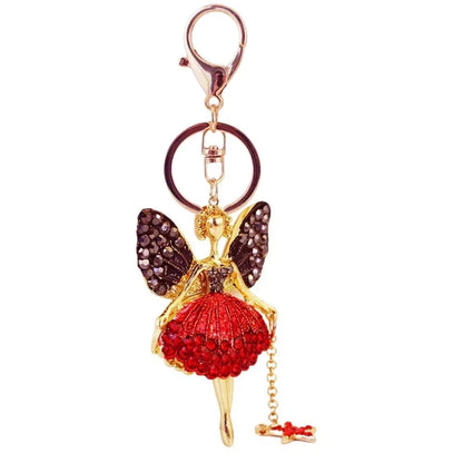 Ballet Rhinestone Purse Key Chain