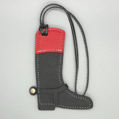 Color-Block Leather Boot Bag Charm