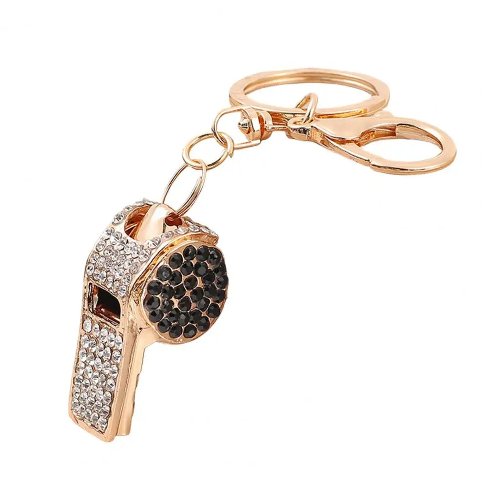 3D Rhinestone Whistle Keychain