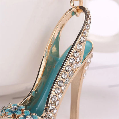 Rhinestone High Heel Shoe Keychain