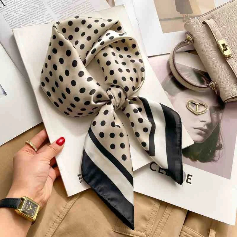 Leopard Print Satin Square Scarf