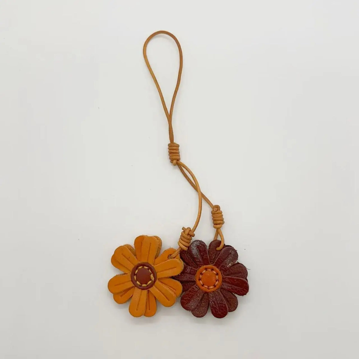 Handmade Leather Daisy Bag Charm