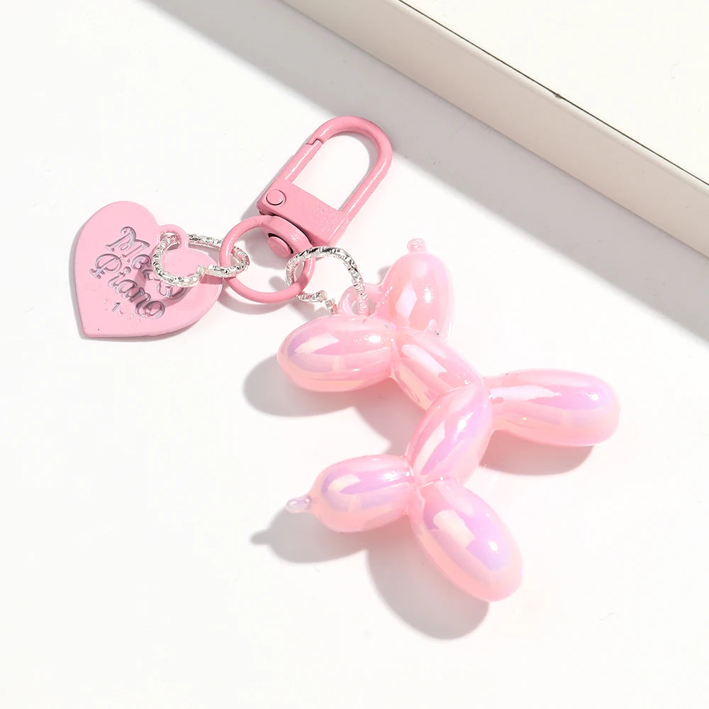 Balloon Dog Heart Keychain