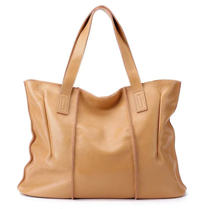 Ruched Leather Tote Bag