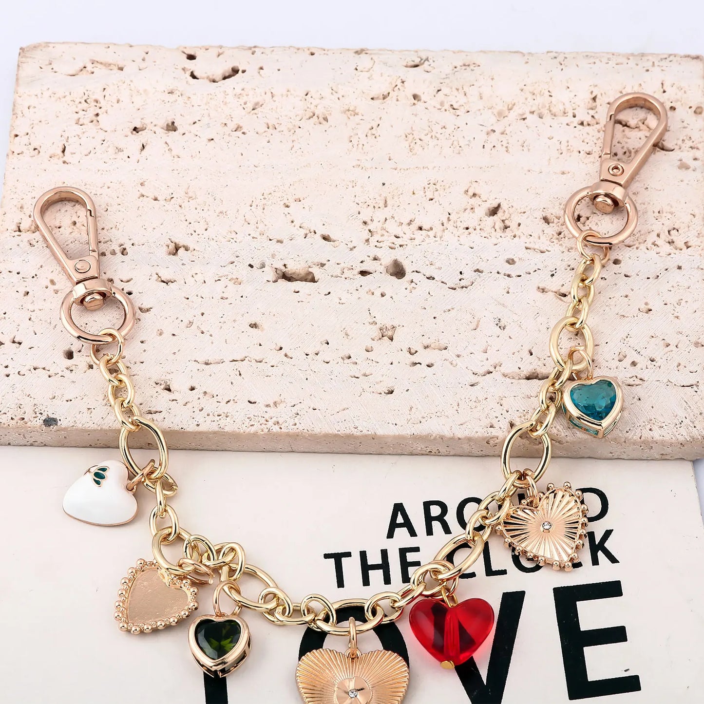 Gold Heart Bag Charm