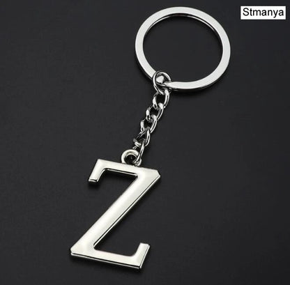 Silver Initial Letter Keychain