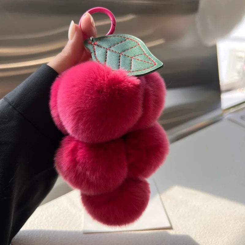 Plush Peach Keychain
