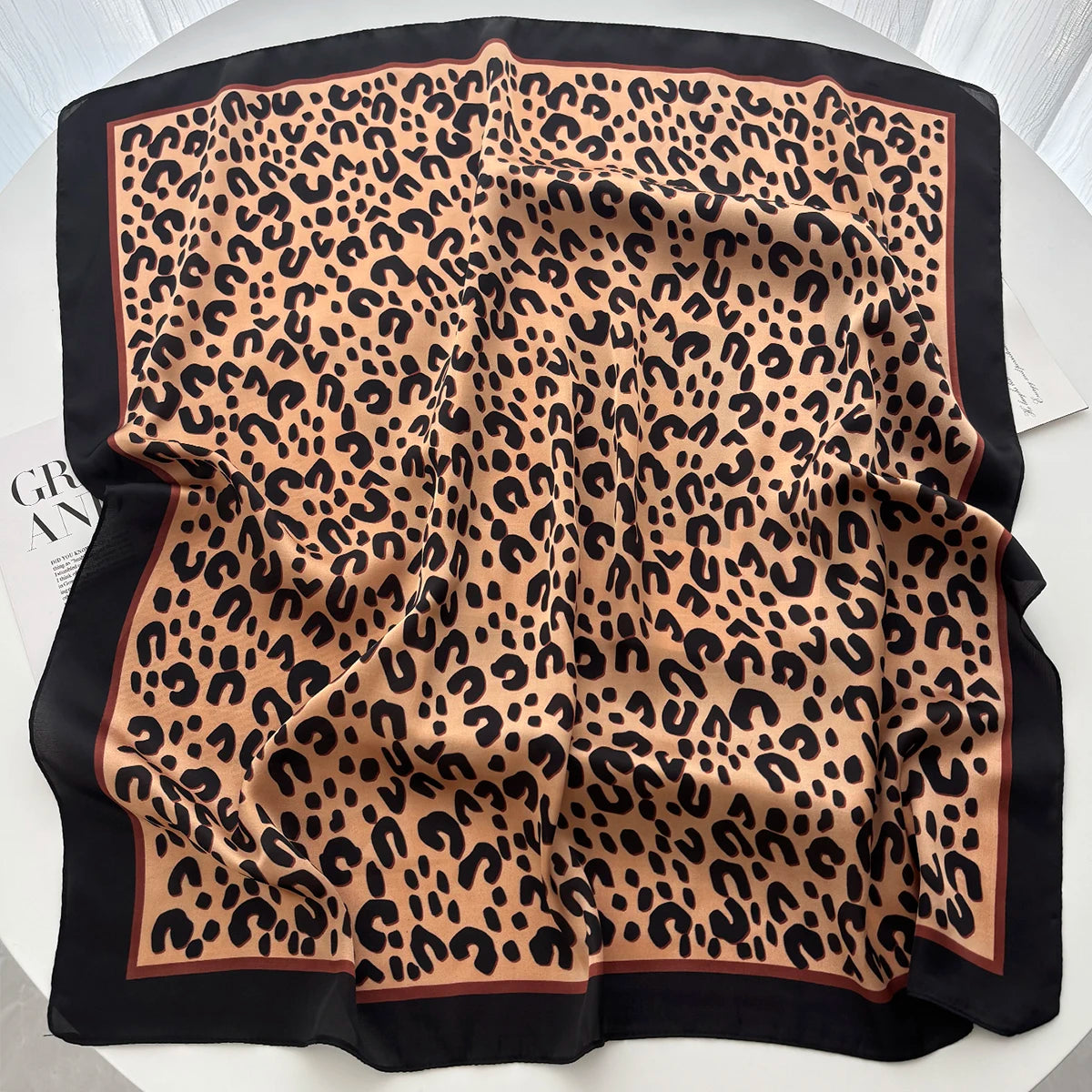 Animal Print Satin Scarf