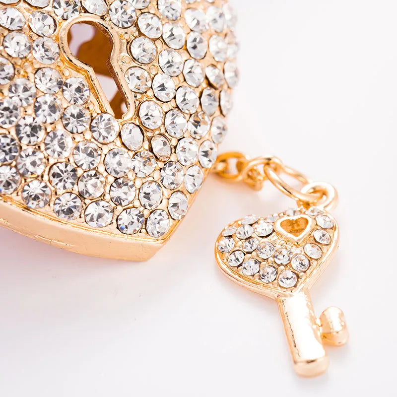 Crystal Love Lock Keychain