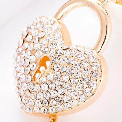 Crystal Love Lock Keychain