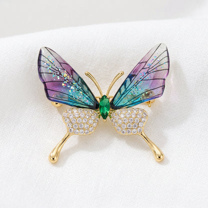 Pearl & Rhinestone Butterfly Brooch
