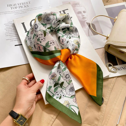 Floral Silk Square Scarf