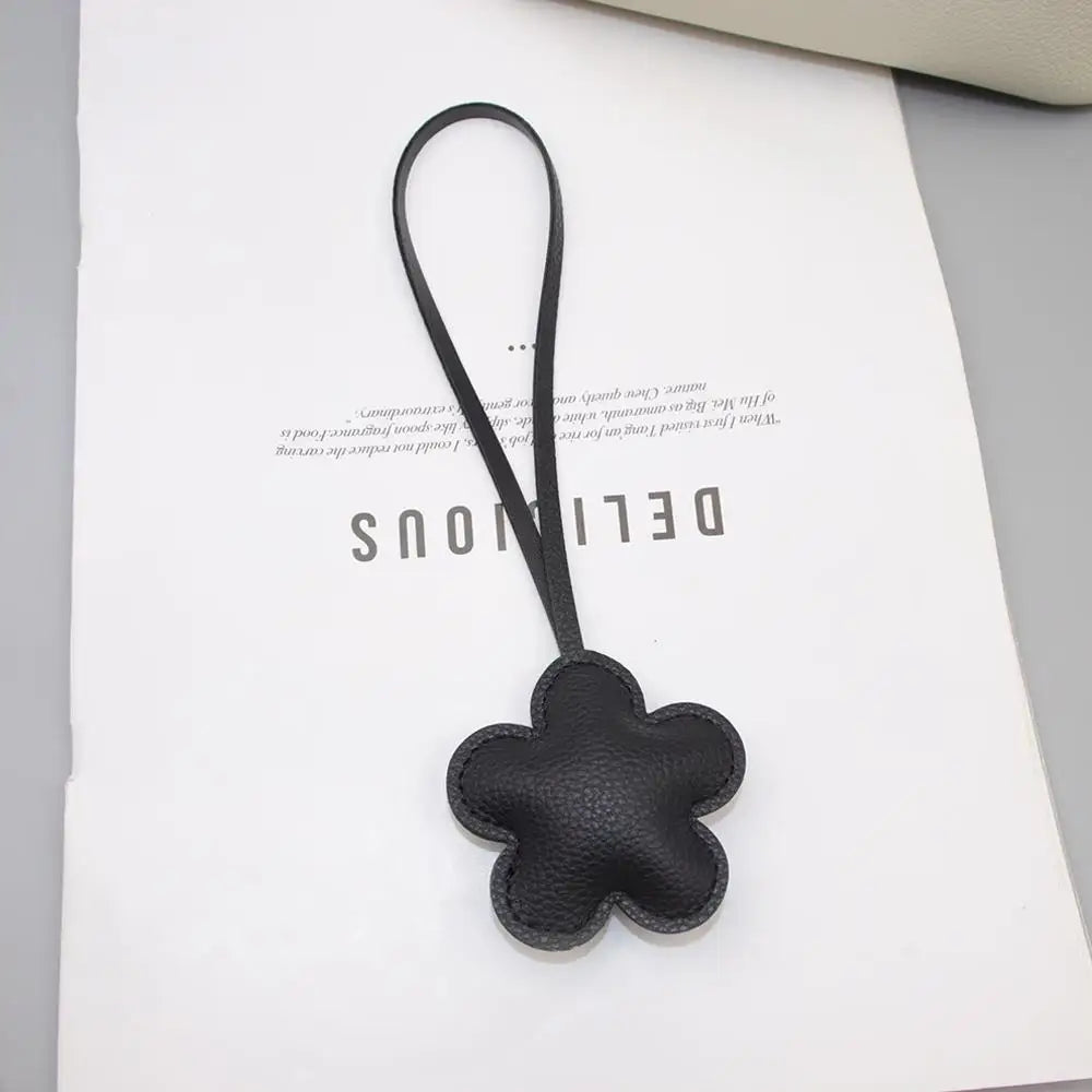 Leather Flower Keychain