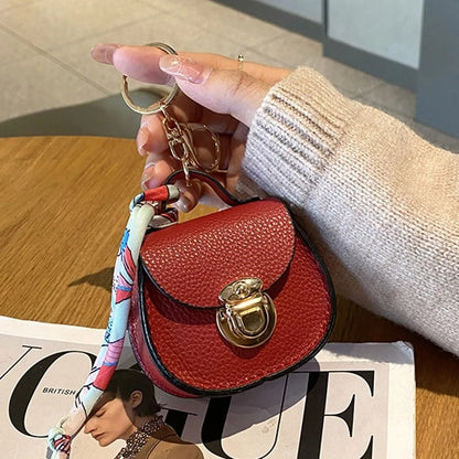 Mini Leather Coin Purse Keychain