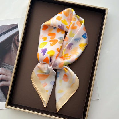Silk-Touch Square Scarf — Women's Elegant Hijab & Neckerchief