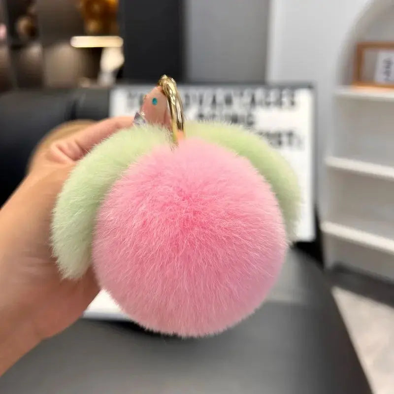Plush Peach Keychain