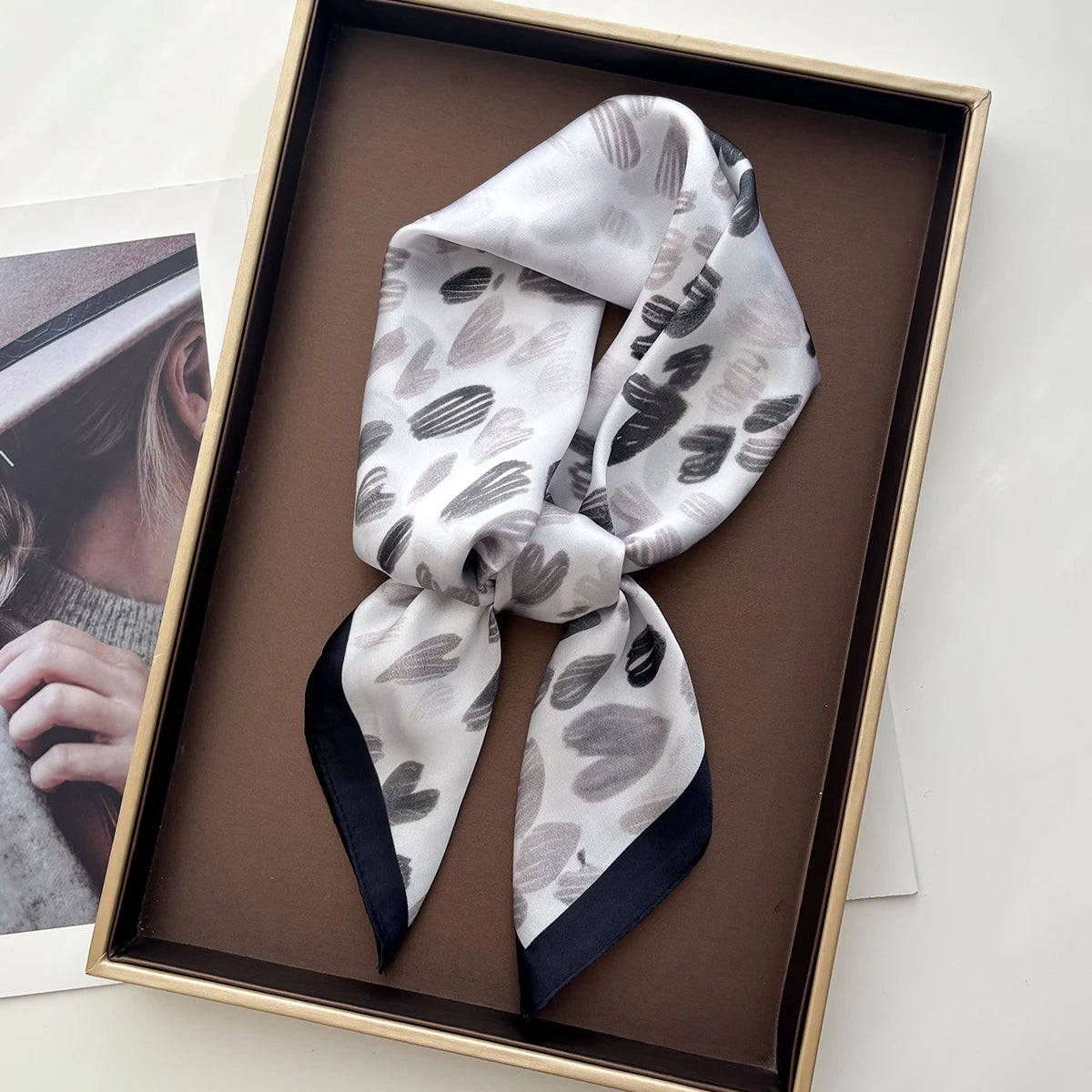 Silk-Touch Square Scarf — Women's Elegant Hijab & Neckerchief