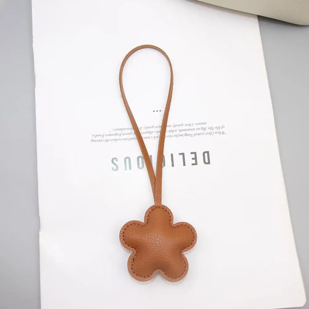 Leather Flower Keychain