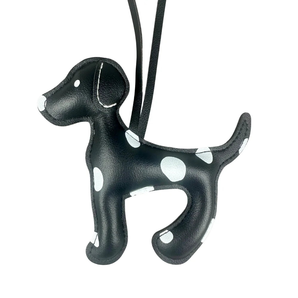 Spotted Dalmatian Leather Keychain