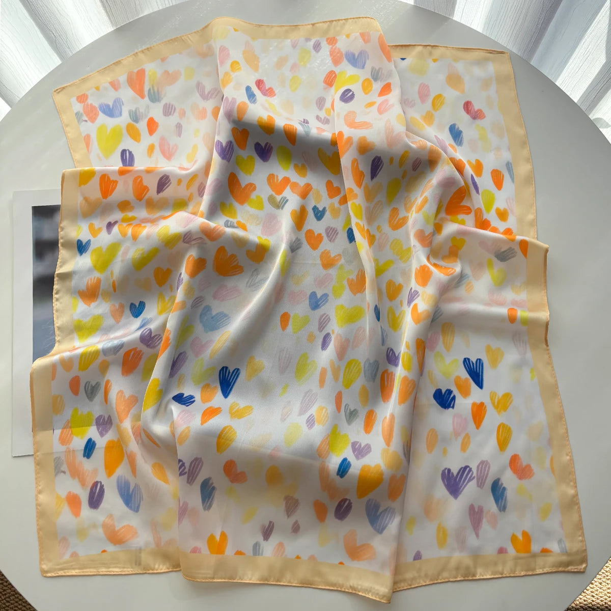 Silk-Touch Square Scarf — Women's Elegant Hijab & Neckerchief