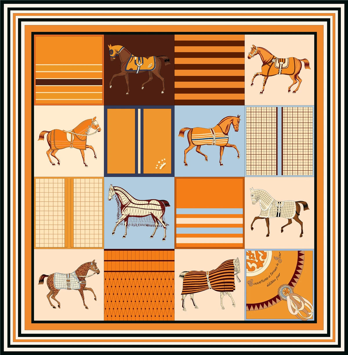 Classic Large Silk Square Scarf