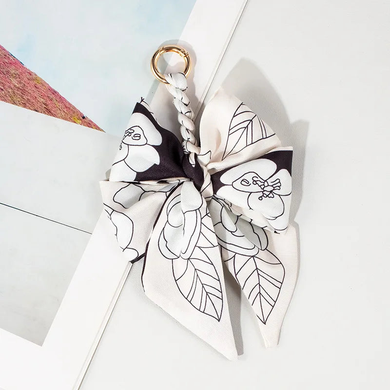 Hand-Woven Silk Bow Keychain