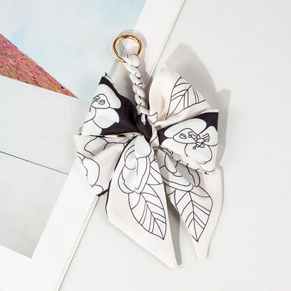 Hand-Woven Silk Bow Keychain