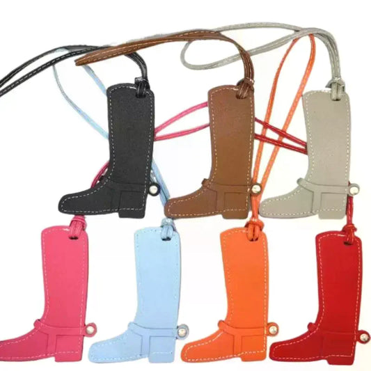 Color-Block Leather Boot Bag Charm