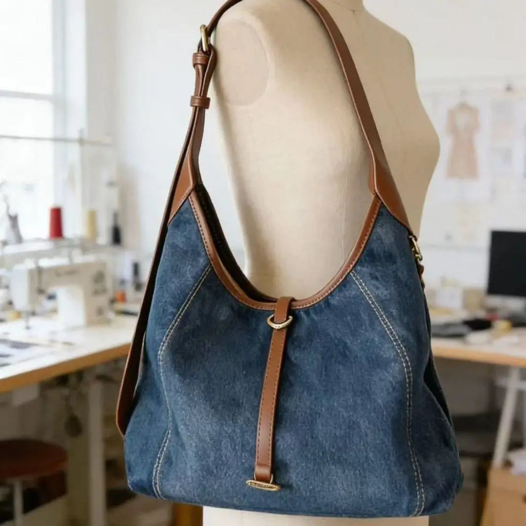 Casual Denim Crossbody Bag Large Capacity