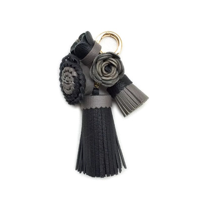 Luxury Handmade Leather Tassel Bag Charm Keychain
