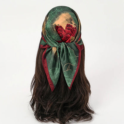 Floral Square Silk Scarf
