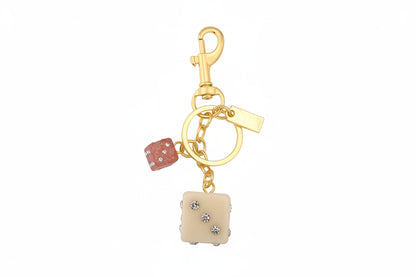 Y2K Lucky Dice Crystal Keychain