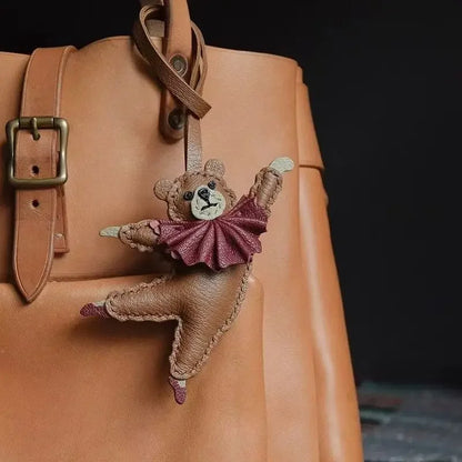 Bear Leather Bag Charm