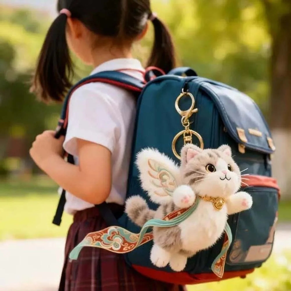 Soft Flying Cat Bag Charm